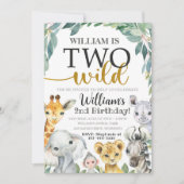 Safari Birthday Uitnodiging twee wilde Uitnodiging (Voorkant)