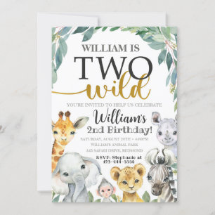 Safari Birthday Uitnodiging twee wilde Uitnodiging