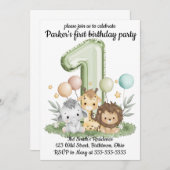 Safari Birthday Uitnodigingen (Voorkant / Achterkant)