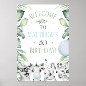 Safari Birthday Welcome Sign Poster (Voorkant)