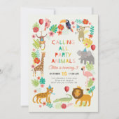 Safari Birthfay Party Uitnodigen, Oerwoud Safari P Kaart (Voorkant)