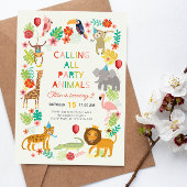 Safari Birthfay Party Uitnodigen, Oerwoud Safari P Kaart