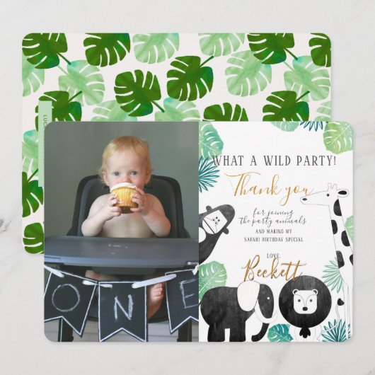 Safari Black en Green Photo Hartelijk dank Bedankkaart (Voorkant / Achterkant)
