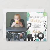 Safari Black en Green Photo Hartelijk dank Bedankkaart (Voorkant)