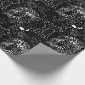 Safari Black-White Cute Unique Cute Gift Cadeaupapier (Hoek)