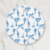 Safari blauw toile giraffe baby shower bedankjes labels (Achterkant)