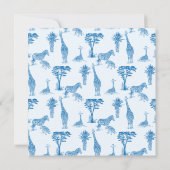 Safari blauw toile giraffe baby shower kaart (Achterkant)