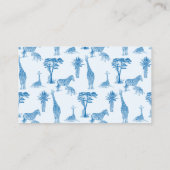 Safari blauw toilet giraffe luier verloting informatiekaartje (Achterkant)
