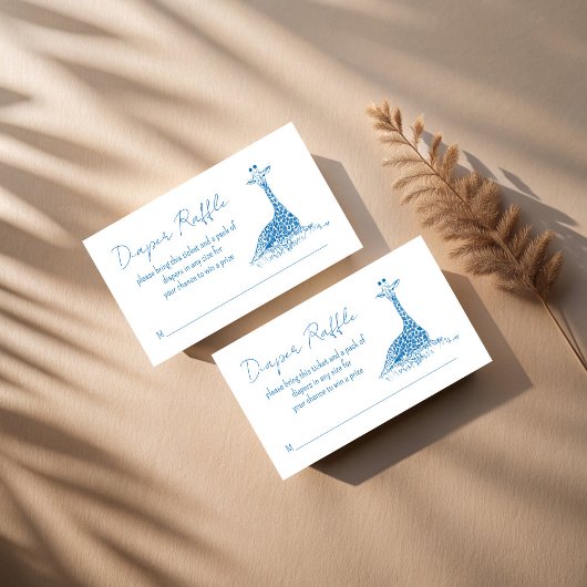 Safari blauw toilet giraffe luier verloting informatiekaartje