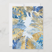 Safari Blue Gold Boy Baby shower Kaart (Achterkant)