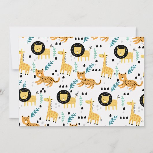 Safari Blue roept alle feestdieren 1e verjaardag Kaart (Achterkant)