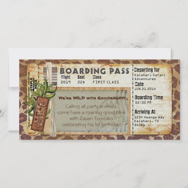 Safari Boarding Pass (Voorkant)