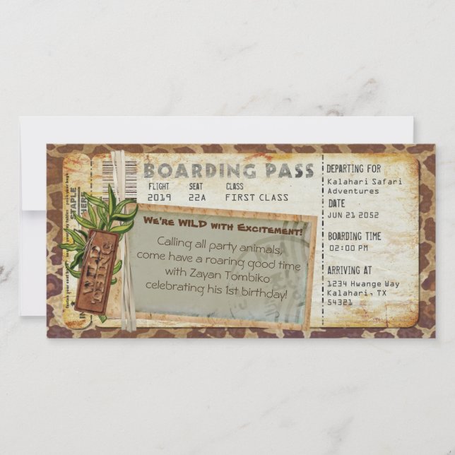 Safari Boarding Pass 2 (Voorkant)