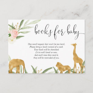 Safari boek aanvraag meisje baby shower boek invoe informatiekaartje