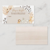 Safari Boho Dieren Waterverf Luier Raffle Informatiekaartje (Voorkant / Achterkant)