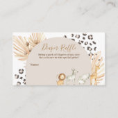 Safari Boho Dieren Waterverf Luier Raffle Informatiekaartje (Voorkant)