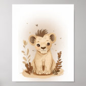 Safari Boho Neutral Lion Nursery Kids Poster (Voorkant)