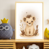 Safari Boho Neutral Lion Nursery Kids Poster