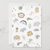 Safari Boho Oerwoud Baby shower Uitnodiging (Achterkant)