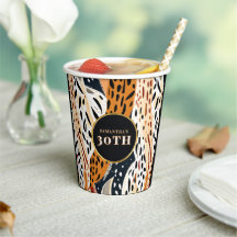 Safari Boho Papieren Bekers Afrikaanse Print Feest