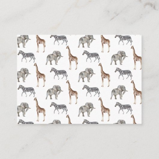 Safari Book Request for Baby shower Invitation Informatiekaartje (Achterkant)