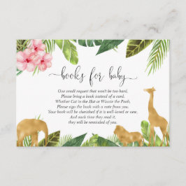 Safari book request girl baby shower book insert informatiekaartje