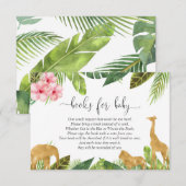 Safari book request girl baby shower book insert informatiekaartje (Voorkant / Achterkant)