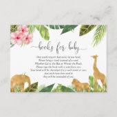 Safari book request girl baby shower book insert informatiekaartje (Voorkant)