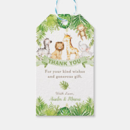 Safari Bos Jungle Dieren Baby Shower Verjaardag Cadeaulabel