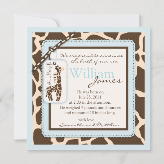 Safari Boy Aankondigingsplein Aankondiging (Achterkant)