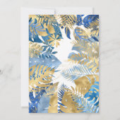 Safari Boy Baby shower Blue Gold Invitation (Achterkant)