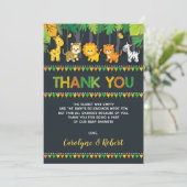 Safari Boy Baby shower Oerwoud Bedankkaart (Staand voorkant)