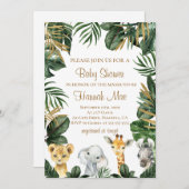 Safari Boy Baby shower Uitnodiging (Voorkant / Achterkant)