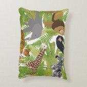 Safari Boy Cute Oerwoud Animals | Meisje Accent Kussen (Achterkant (Verticaal))