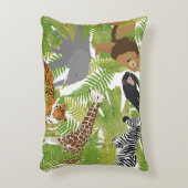 Safari Boy Cute Oerwoud Animals | Meisje Accent Kussen (Voorkant(Verticaal))