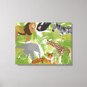 Safari Boy Cute Oerwoud Animals | Meisje Canvas Afdruk (Voorkant)