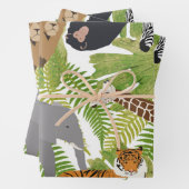 Safari Boy Cute Oerwoud Animals | Meisje Inpakpapier Vel (In situ)