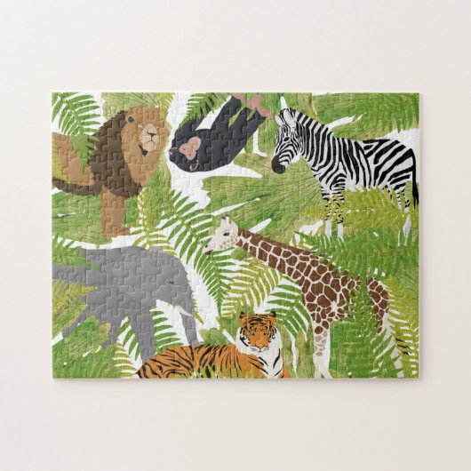 Safari Boy Cute Oerwoud Animals | Meisje Legpuzzel (Horizontaal)