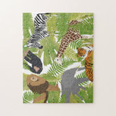 Safari Boy Cute Oerwoud Animals | Meisje Legpuzzel (Verticaal)