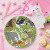 Safari Boy Cute Oerwoud Animals | Meisje Papieren Bordje (Feest)