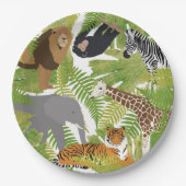 Safari Boy Cute Oerwoud Animals | Meisje Papieren Bordje (Voorkant)