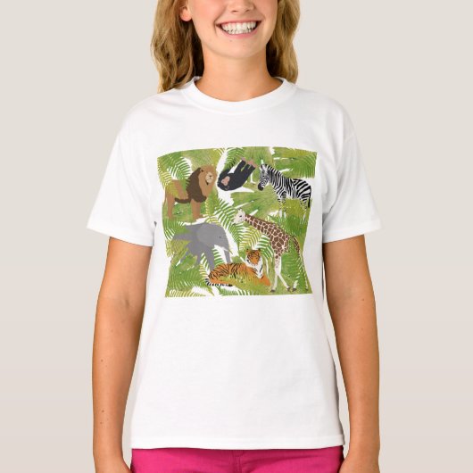 Safari Boy Cute Oerwoud Animals | Meisje T-shirt (Voorkant)