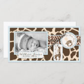 Safari Boy-fotokaart Aankondiging (Voorkant / Achterkant)