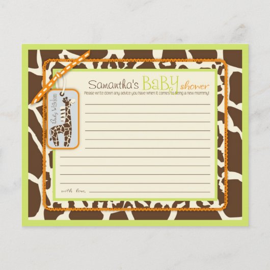 Safari Boy Green Advice Kaart (Achterkant)