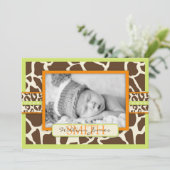 Safari Boy Green Announcement Card Aankondiging (Staand voorkant)