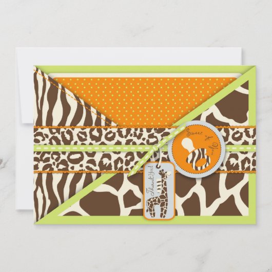 Safari Boy Green TY Card 2 Bedankkaart (Voorkant)