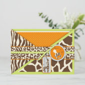 Safari Boy Green TY Card 2 Bedankkaart (Staand voorkant)