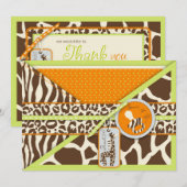 Safari Boy Green TY Card 2 Bedankkaart (Voorkant / Achterkant)