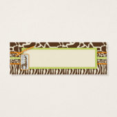 Safari Boy Groen Skinny Gift Label 2 Mini Visitekaartjes (Achterkant)