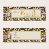 Safari Boy Groene Skinny Gift Label Mini Visitekaartjes (Voorkant /achterkant)